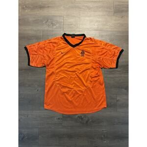 Vintage Nike Netherlands Soccer Jersey Orange Shirt KNVB Holland Mens L 90s Y2K